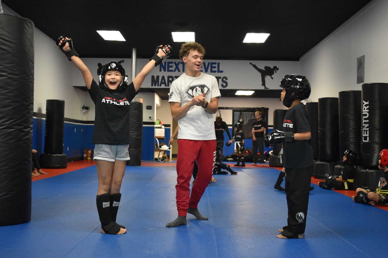 Kids martial arts class at Next Level Martial Arts in Exeter Township, PA